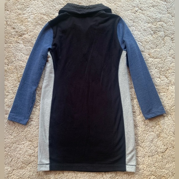EUC NAUTICA PULLOVER ZIP FRONT SWEATSHIRT DRESS IN BLUE/GRAY/BLACK WOMENS SIZE M - Picture 5 of 14